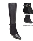 Paris Leather Lamb Suede 3-in-1 Wedge Dress Boot: Effortlessly Stylish and Versatile
